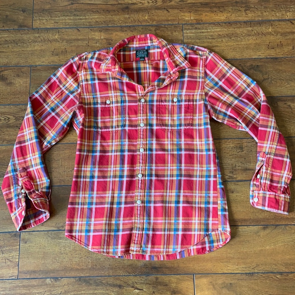 J.Crew Red Button Dow shirt